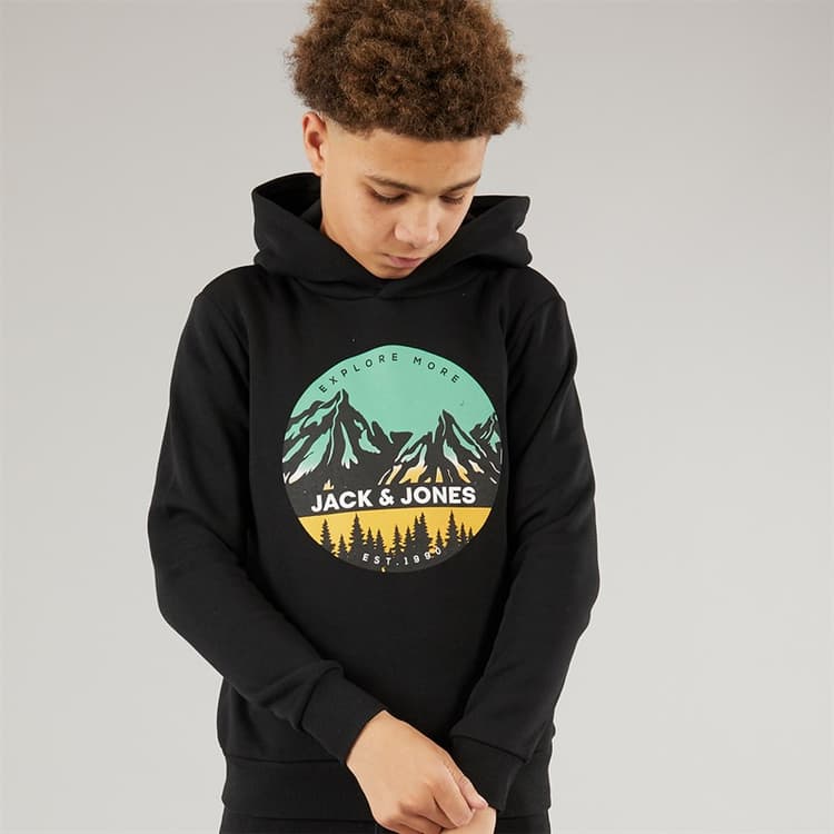 JACK & JONES Jongens Peak Hoodie Zwart