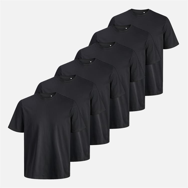 JACK & JONES Heren Breeze Standaard Set van 6 T-Shirts Zwart