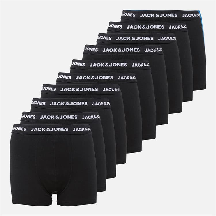 JACK & JONES Jongens Tien Pack Boxer Broeken Zwart