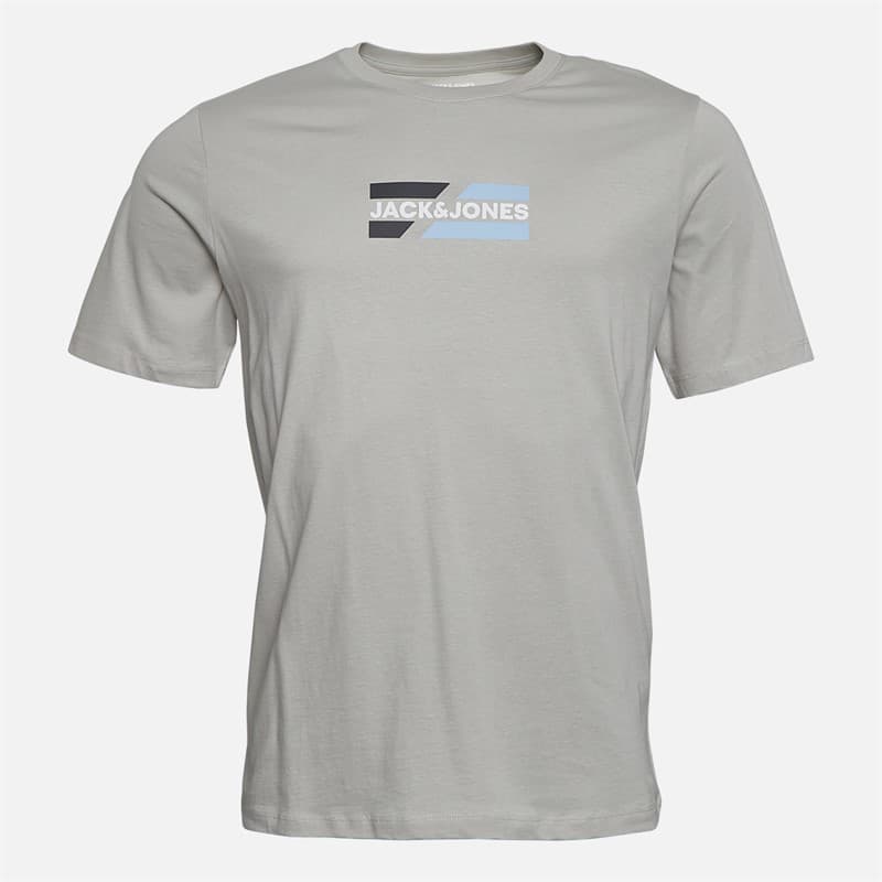 JACK & JONES Heren Slash Vijf Pack T-shirts Bright White/Zwart/Cashmere Blue/Iceberg Green/Glacier Grey - Afbeelding 2