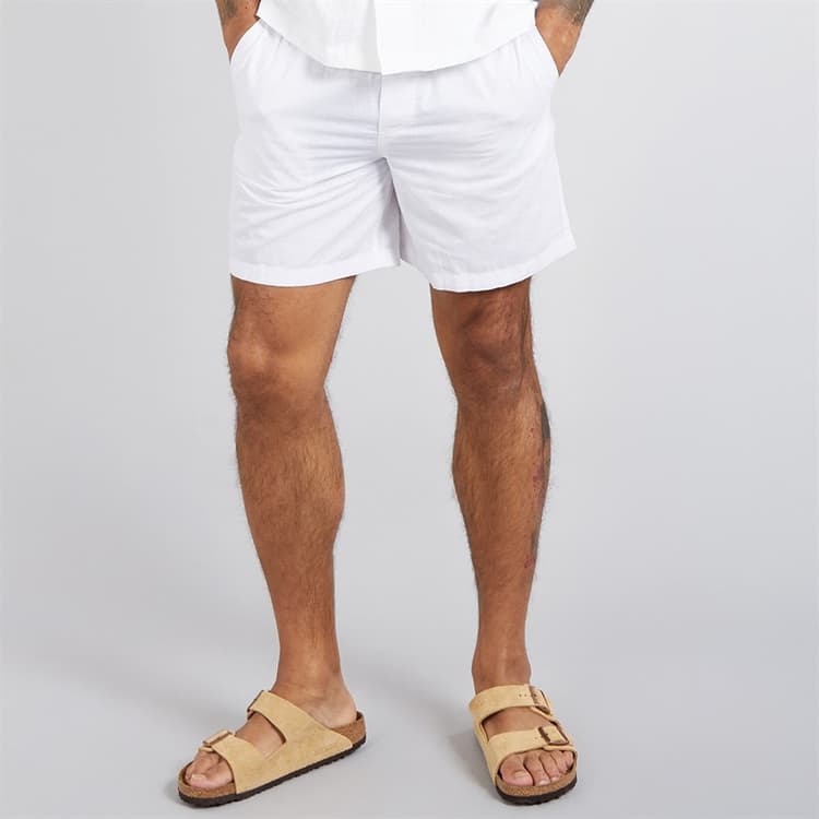 JACK & JONES Heren Jaiden Linnen Blend Shorts Wit