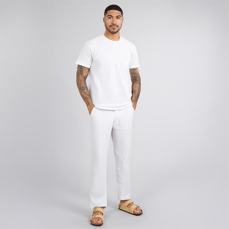 JACK & JONES Heren Kane Paros Linnenmix Broek Wit - Afbeelding 3