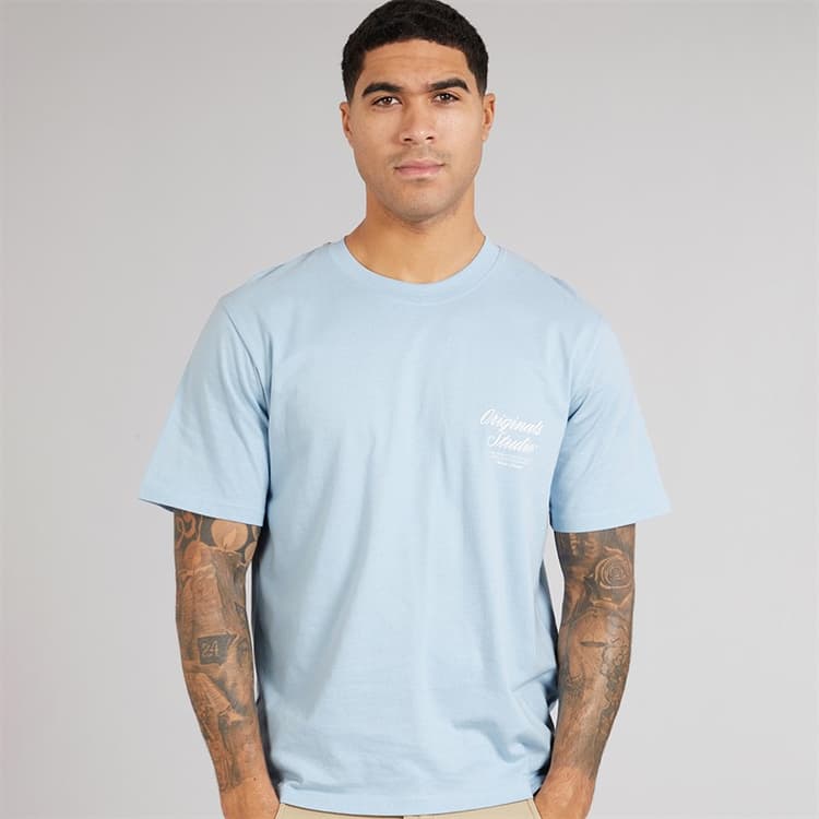 JACK & JONES Heren Norrebro Typo T-shirt Skyway