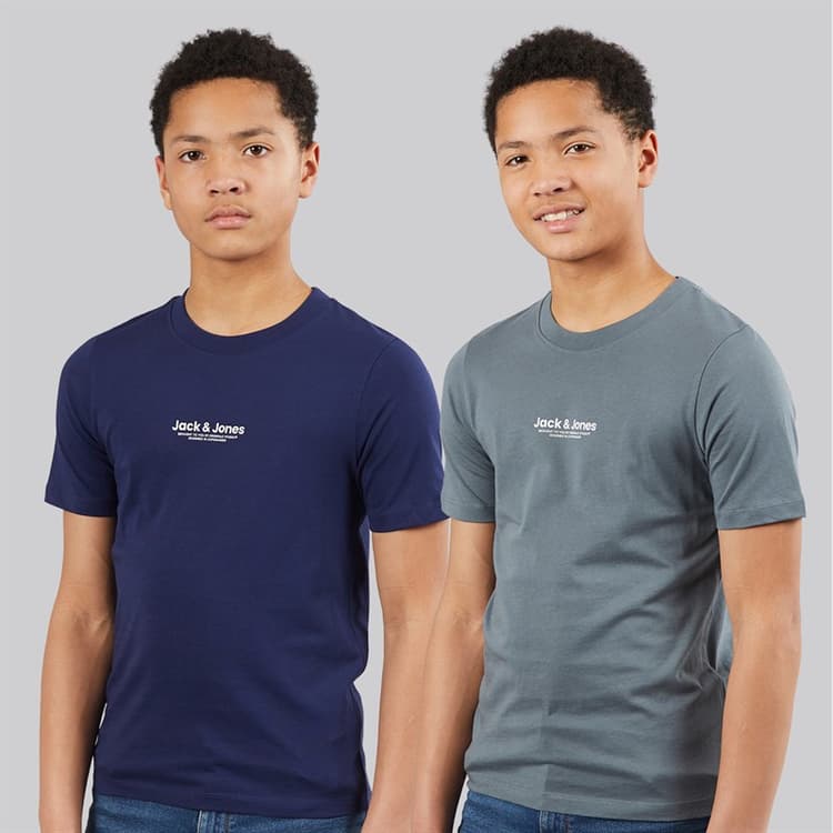 JACK & JONES Jongens Vesterbro Set van 2 T-shirts Ocean Cavern