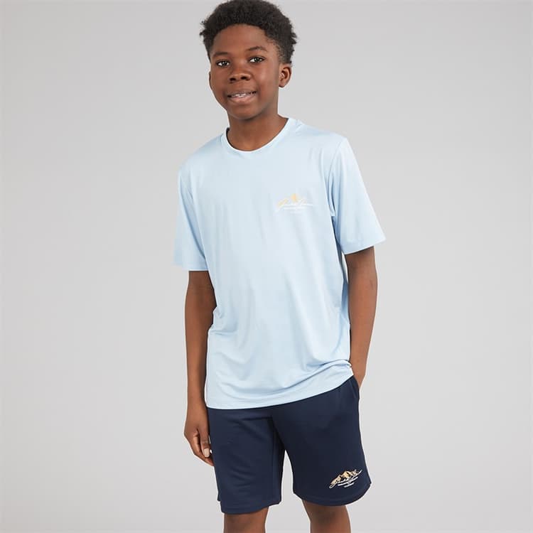 JACK & JONES Jongens Mountain Tech T shirt En Shorts Set Cashmere Blue