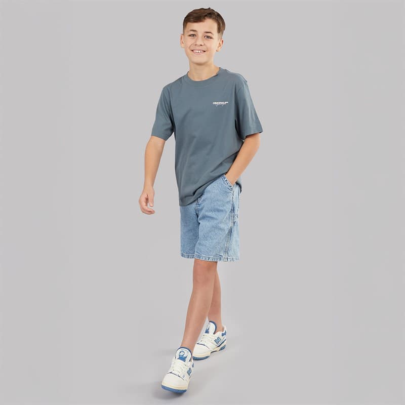 JACK & JONES Jongens Tony SQ 234 Carpenter Shorts Blue Denim - Afbeelding 4