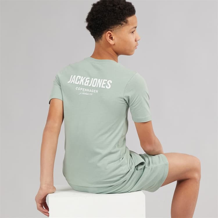 JACK & JONES Jongens Jeff Orion T-shirt en korte broek set Iceberg Green