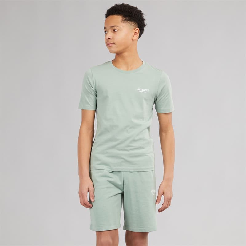 JACK & JONES Jongens Jeff Orion T-shirt en korte broek set Iceberg Green - Afbeelding 2