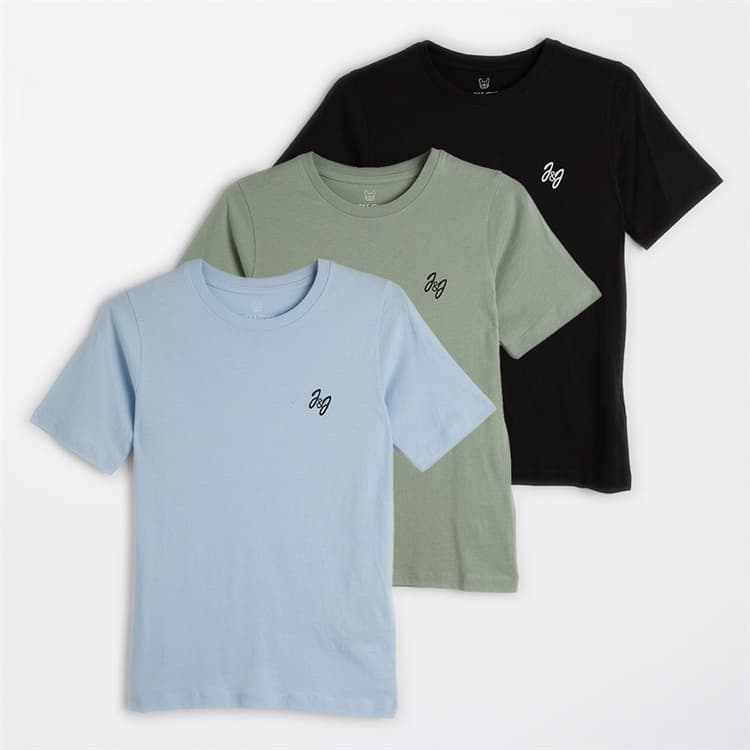 JACK & JONES Jongens Joseph Drie Pak T-shirts Iceberg Green