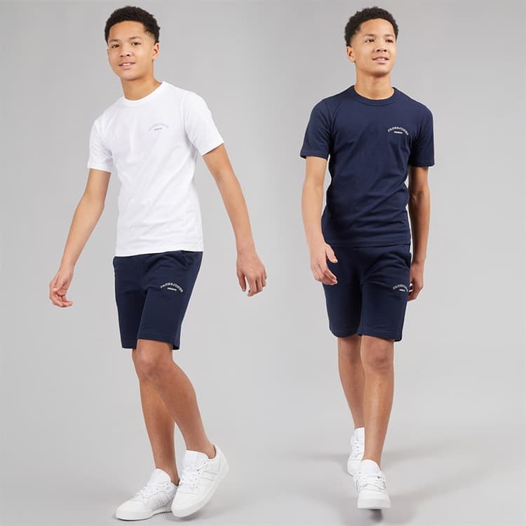 JACK & JONES Jongens College T-shirts en Shorts Set Navy Blazer