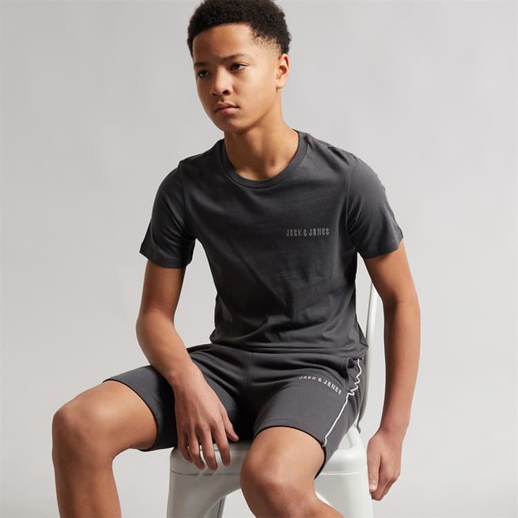JACK & JONES Jongens Kai T-shirt En Shorts Set Asphalt