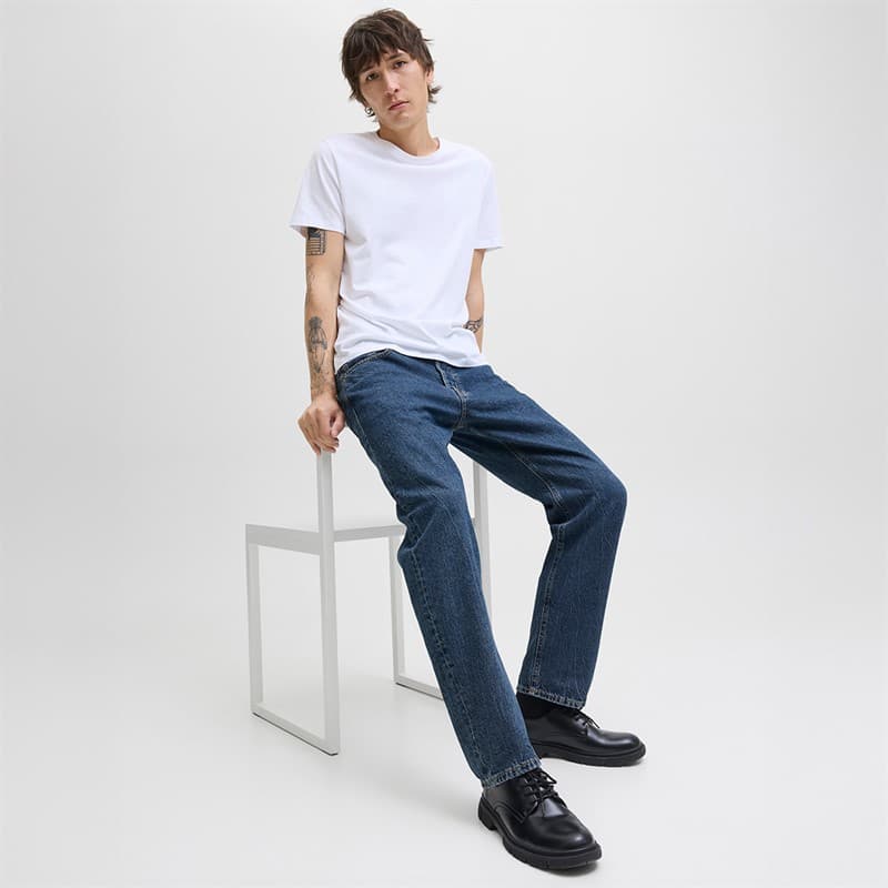 JACK & JONES Heren Chris Original SQ 061 Jeans Blue Denim - Afbeelding 4