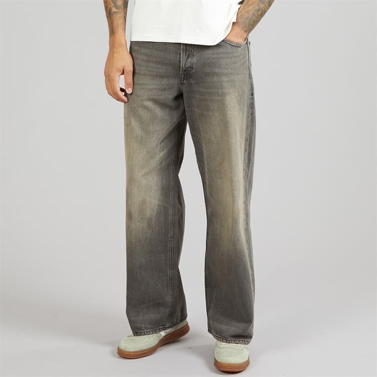 JACK & JONES Heren Dave Original 573 Wijde Jeans Black Denim