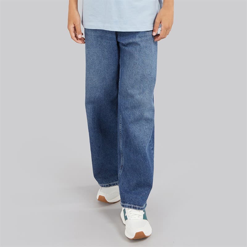 JACK & JONES Jongens Dave Original SQ 138 Wijde Pasvorm Jeans Blue Denim - Afbeelding 1