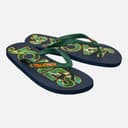 JACK & JONES Heren palmprint logo slippers Navy Blazer/Verdant Green