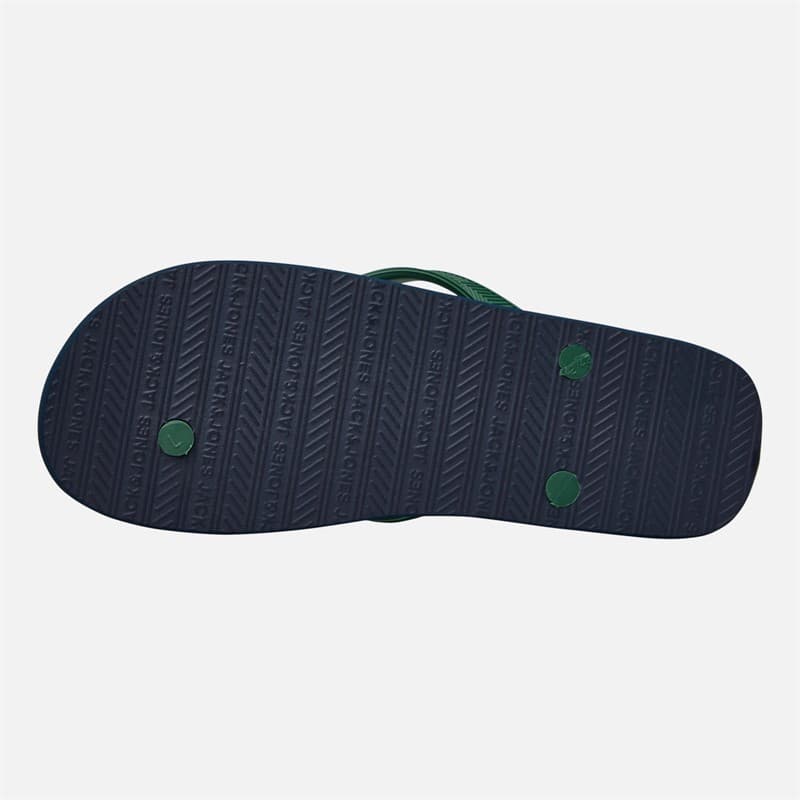 JACK & JONES Heren palmprint logo slippers Navy Blazer/Verdant Green - Afbeelding 3