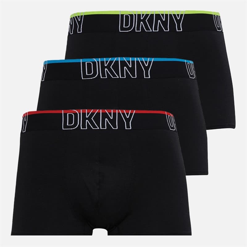 DKNY Heren Chico Drie Pack Boxer Trunks Zwart - Afbeelding 1