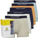 Lyle And Scott Vintage Heren Jackson Vijf Pack Boxer Broekjes Wit/Cool Blauw/Lichtgrijs Marl Peacoat/Pumpkin/Bright White/Cool Blue/Light Grey Marl