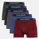 Lyle And Scott Vintage Heren Miller Vijf Pack Boxer Broekjes Peacoat/Ruby Wine/Granite Grey/Blue Horizon/Beetle