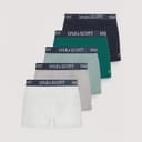 Lyle And Scott Vintage Heren Miller Vijf Pack Trunks Donker Olijf/Zwart/Helder Wit/Zeeman Blauw/Grijs Gemêleerd