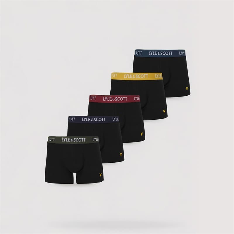 Lyle And Scott Vintage Heren Miller Set van 5 Boxershorts Zwart/Multi - Afbeelding 1