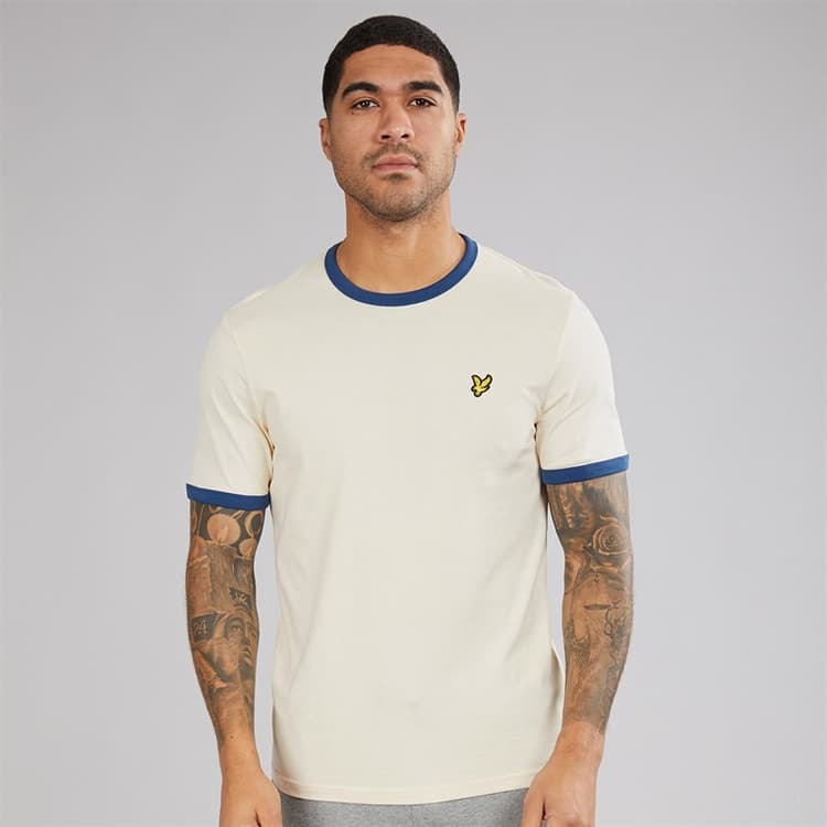 Lyle And Scott Vintage Heren Ringer T-shirt X945 Drop Cloth/Sargasso Sea X945 Drop Cloth/ Sargasso Sea