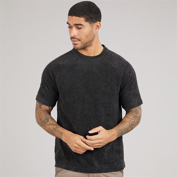 Lyle And Scott Vintage Heren Emblem Badstof T-shirt Z865 Jet Black
