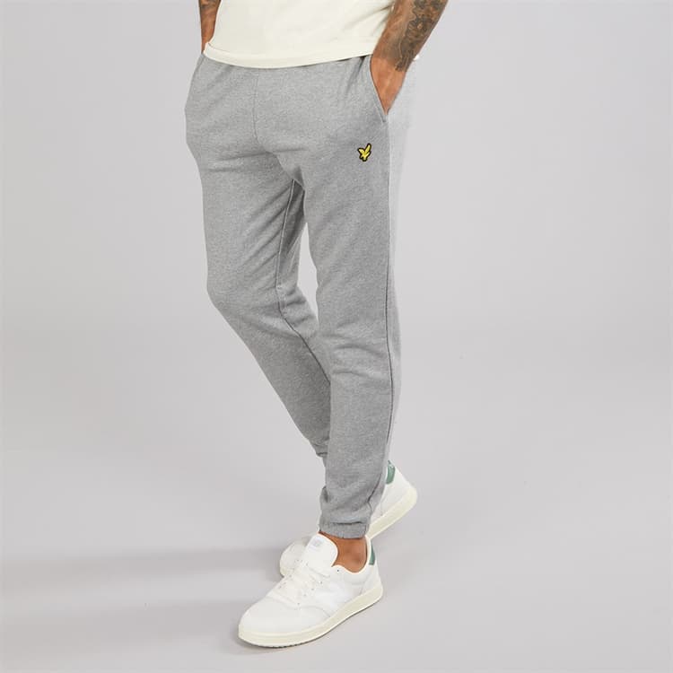 Lyle And Scott Vintage Heren Slim Sweat Broek T28 Mid Grey Marl