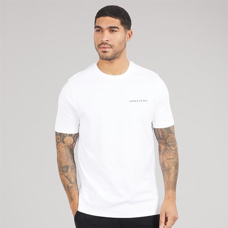 Lyle And Scott Vintage Heren Script T-shirt 626 White