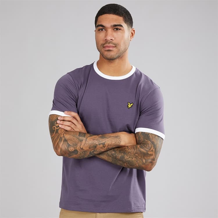 Lyle And Scott Vintage Heren Ringer T-shirt X944 Graystone/Wit X944 Graystone/ White