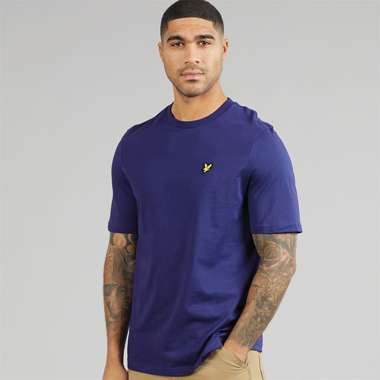 Lyle And Scott Vintage Heren Middengewicht Katoenen T-shirt Deep Indigo