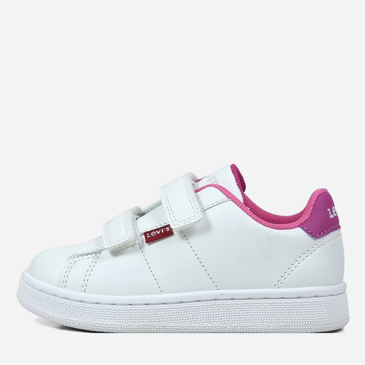 Levi's Meisjes bel sneakers wit Fuxia 0069