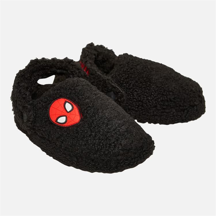 Spiderman Jongens Telford Borg Pantoffels Zwart / Rood