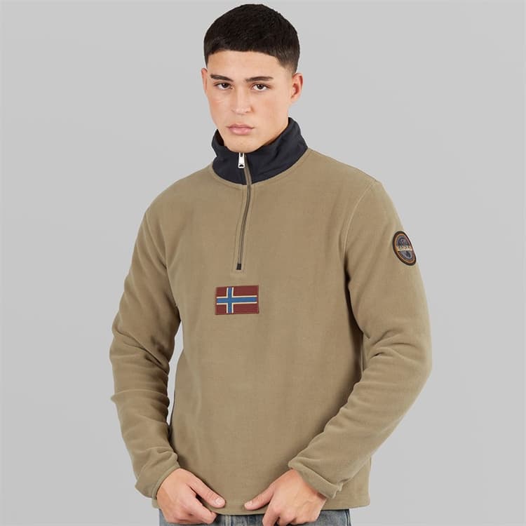 Napapijri Heren Tev Polar 1/2 Zip Sweatshirt Fallen Rock