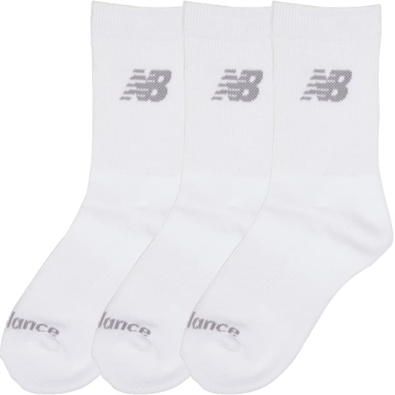 New Balance Junior Sokken met Drie Paar Kussens Witte Crew - Afbeelding 1