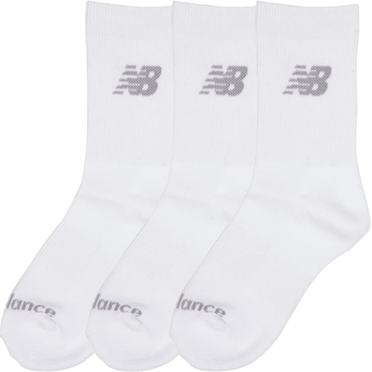New Balance Junior Sokken met Drie Paar Kussens Witte Crew