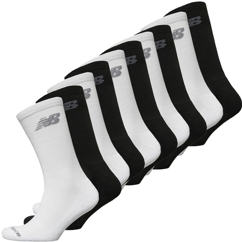 New Balance Tien Paar Gedempte Crew Sokken Zwart/Wit - Afbeelding 1