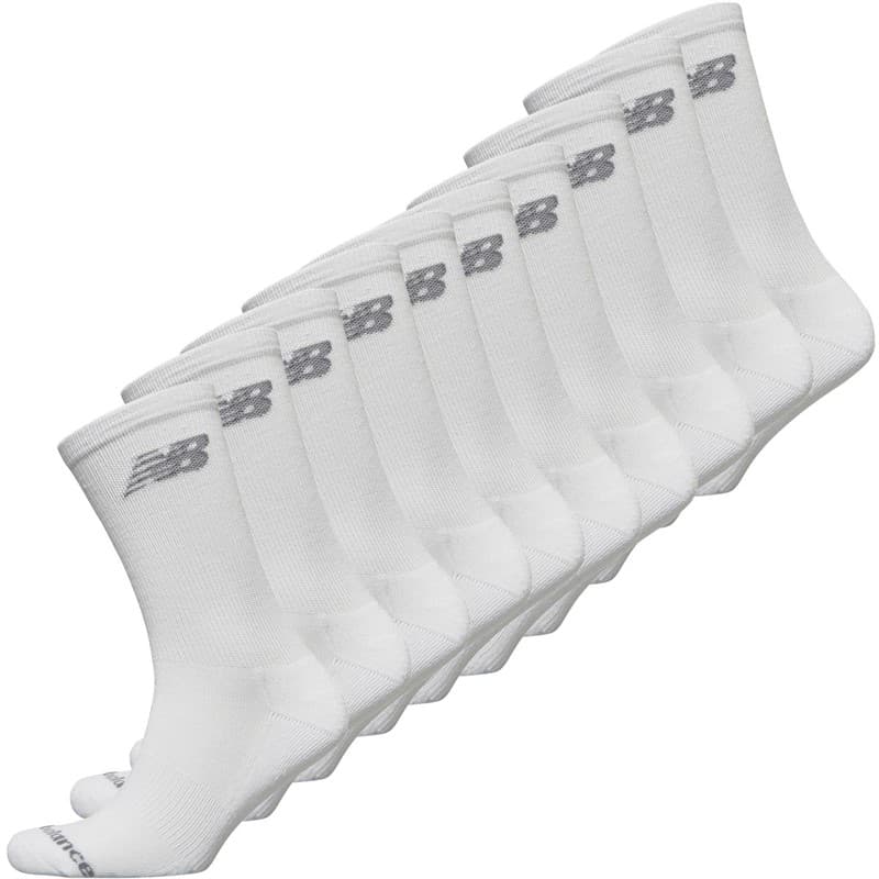 New Balance Tien Paar Gedempte Crew Sokken Wit - Afbeelding 1
