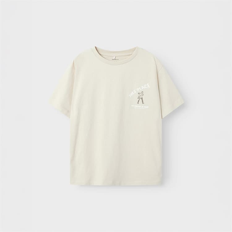 Name It Jongens Saldur T-shirt Brown Rice