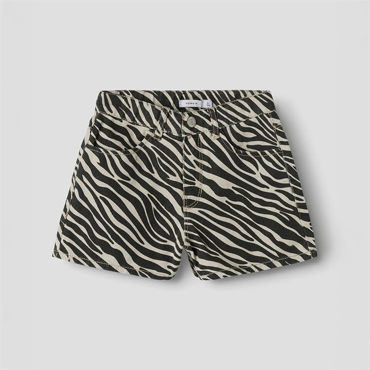 Name It Meisjes Roze Korte Broek Cement Zebra
