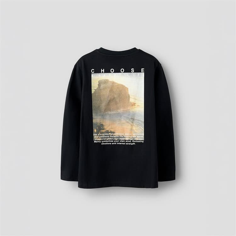 Name It Jongens Nestor Lange Mouw T-shirt Zwart
