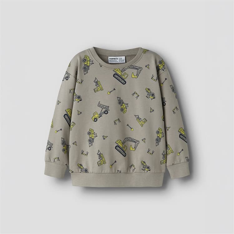 Name It Jongens Mini Vildar Dino Ecavator Sweatshirt Vintage Khaki