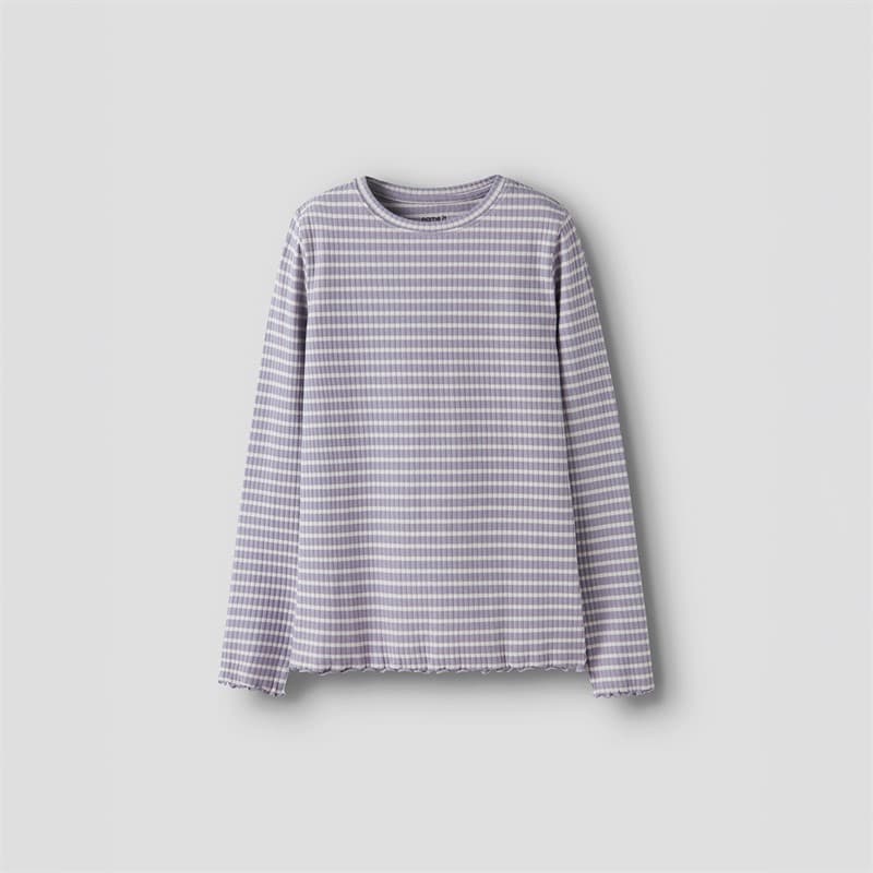 Name It Meisjes Vemma Lange Mouw T-shirt Lavender Gray - Afbeelding 1