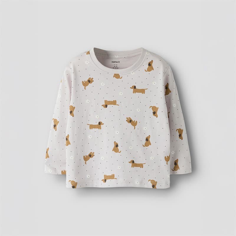 Name It Meisjes Velda Lange Mouwen T-Shirt Lilac Marble - Afbeelding 1