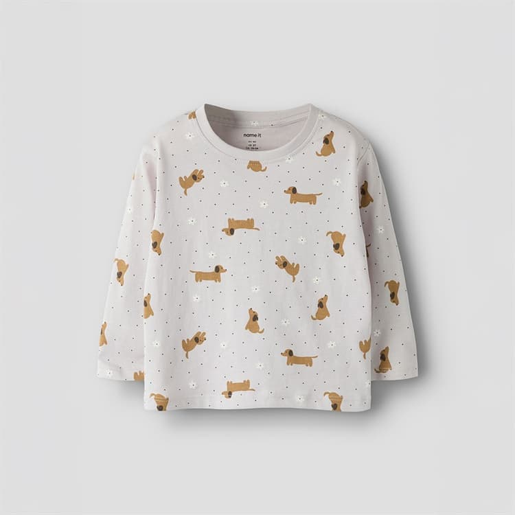 Name It Meisjes Velda Lange Mouwen T-Shirt Lilac Marble
