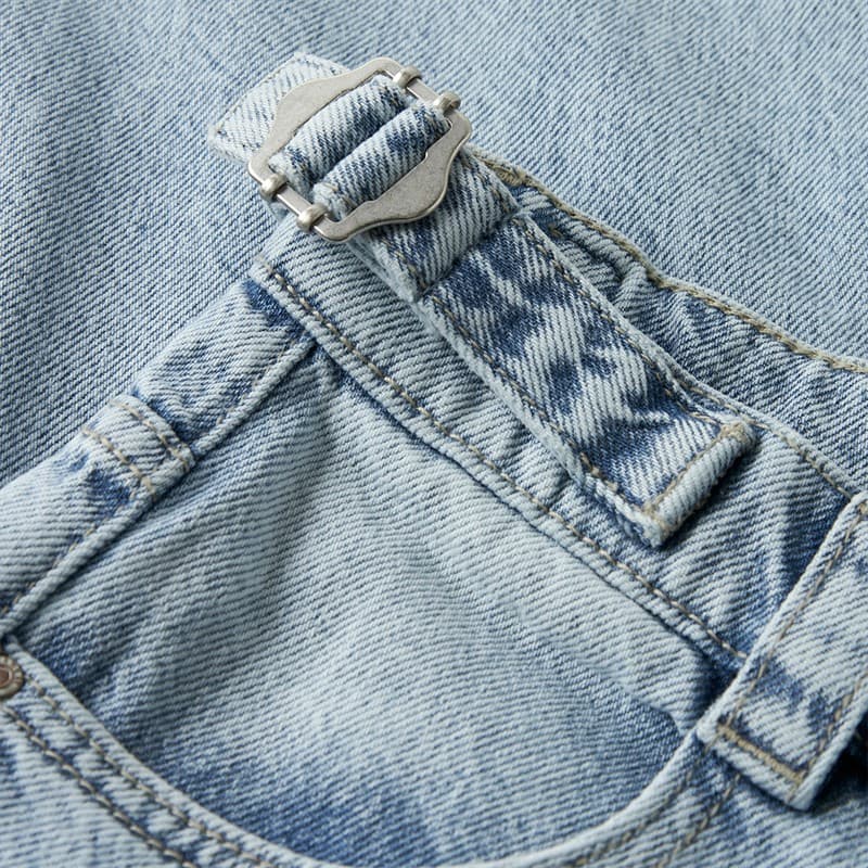 Name It Meisjes Bella Skater Gesp Jeans Light Blue Bleached Denim - Afbeelding 2