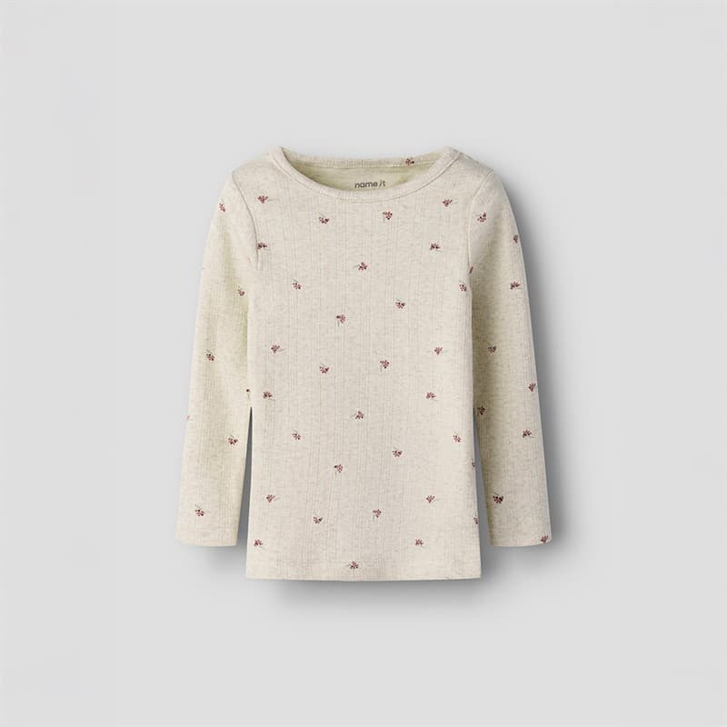 Name It Meisjes Bessen Lange Mouw T-shirt Peyote Melange - Afbeelding 1