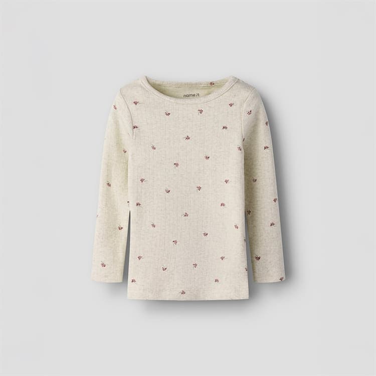 Name It Meisjes Bessen Lange Mouw T-shirt Peyote Melange