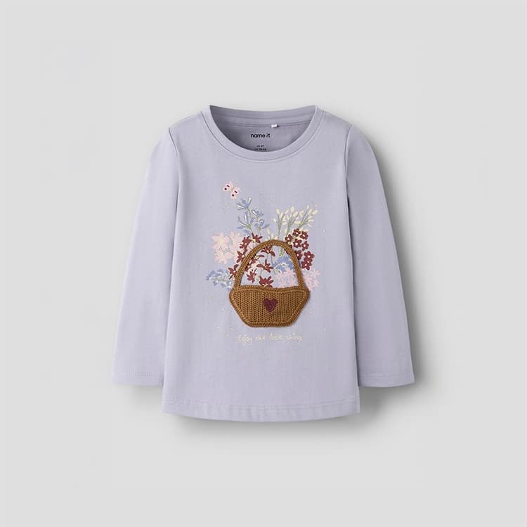Name It Meisjes Betua Lange Mouw Top Lavender Gray