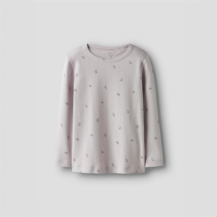 Name It Meisjes Bessen Lange Mouw T-shirt Lilac Marble